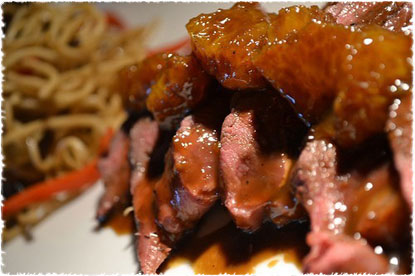 Magret canard sauce thé noir