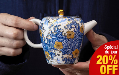 Théière en porcelaine émaillée ciel étoilé